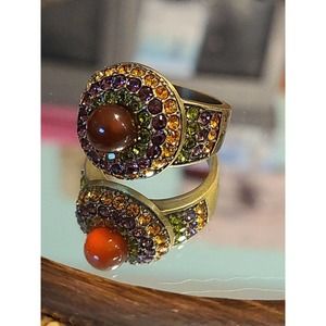 Vintage  Heidi Daus Swarovski Crystal Cocktail Ring  9.5